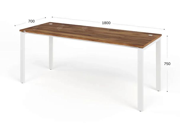 TANDEM RTD070-MK-180-SH Стол прямой на металлокаркасе ун-й 1800х700х750 Таксония шоколадная/Белый - Вид 2