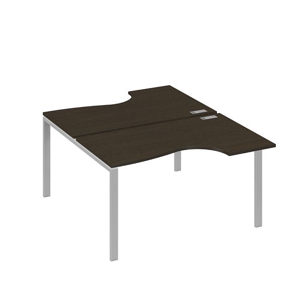 Рабочая станция (2х140) каркас UNO со столами Классика A4 А4 Б1 184 БП венге / металлокаркас серый - Вид 1