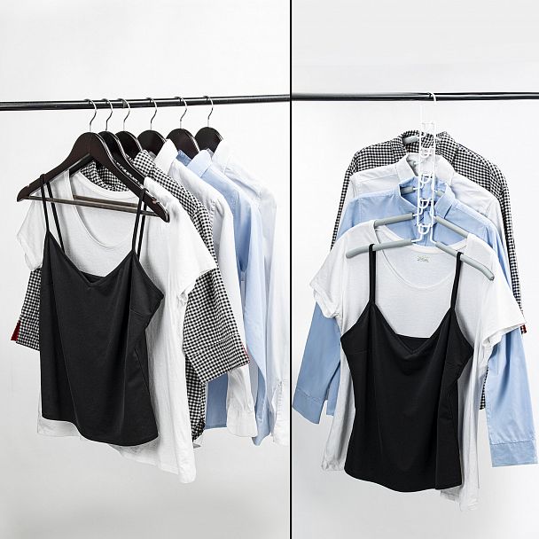 Вешалка-плечики трансформер, 5 плечиков, металл с покрытием, серые, BRABIX, 607475 - Вид 7