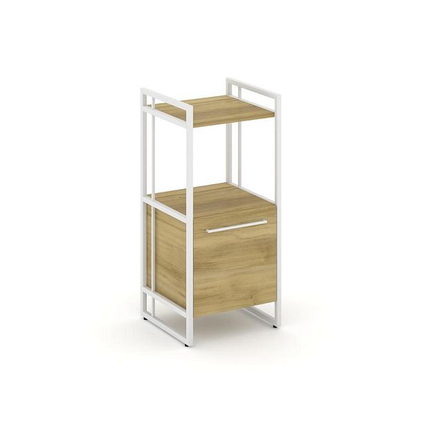 Rift Шкаф 2 ниши узкий RF.SU-22 (R) Дуб Винченцо/Металл Белый 420*396*924 - Вид 1