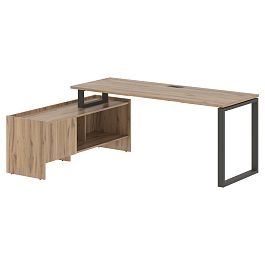 Стол с тумбой EQCT 19614 Дуб Денвер светлый/Мокко 1960х1400х750 EDIS - Фото предпросмотра