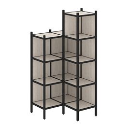 Loft Угловой внутренний стеллаж наборный VR.L-38 Денвер светлый/Чёрный металл 862*862*1869 - Фото предпросмотра