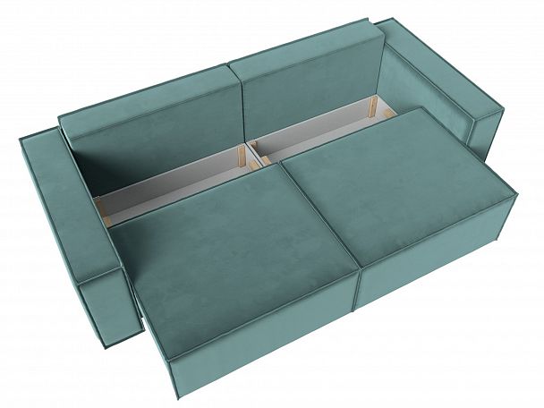 Диван прямой Куба (полностью велюр бирюзовый) - Вид 7