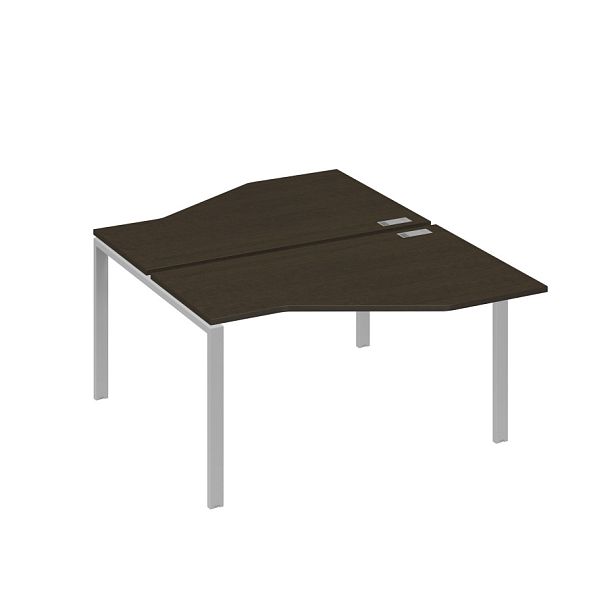 Рабочая станция (2х140) со столами Техно на каркасе UNO A4 А4 Б1 187 БП венге / металлокаркас серый - Вид 1