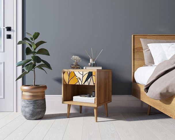 Тумбочка Berber с открытой полкой 08 принт арт BB33/Print_08, разноцветная - Вид 3