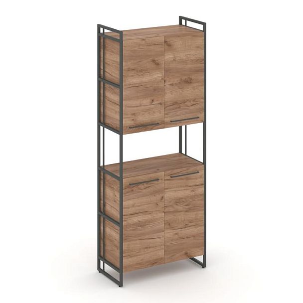 Rift Шкаф 5 ниш широкий RF.SS-52 Дуб Табак/Металл Антрацит 420*396*2010 - Вид 1