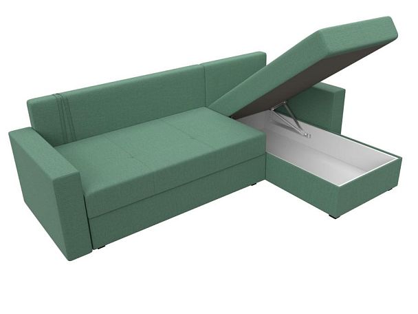 Диван угловой Верона Лайт правый угол Рогожка зеленый - Вид 9