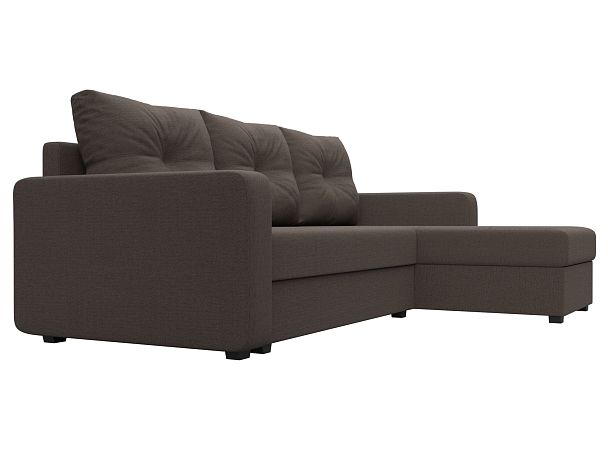 Диван угловой Ливерпуль Лайт правый угол Рогожка коричневый - Вид 3