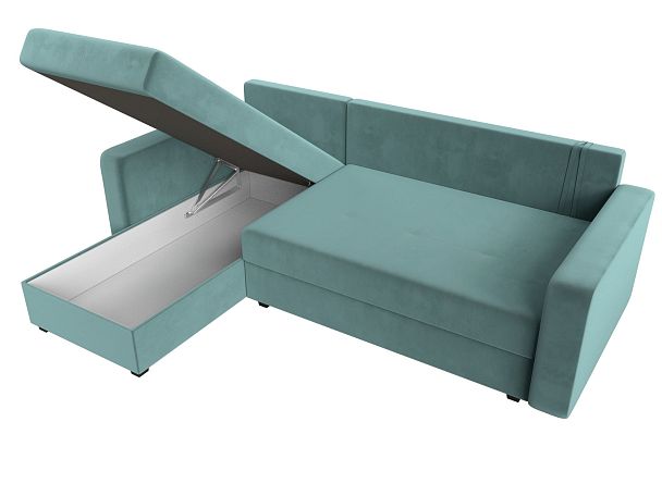 Диван угловой Ливерпуль Лайт левый угол Велюр бирюзовый - Вид 9
