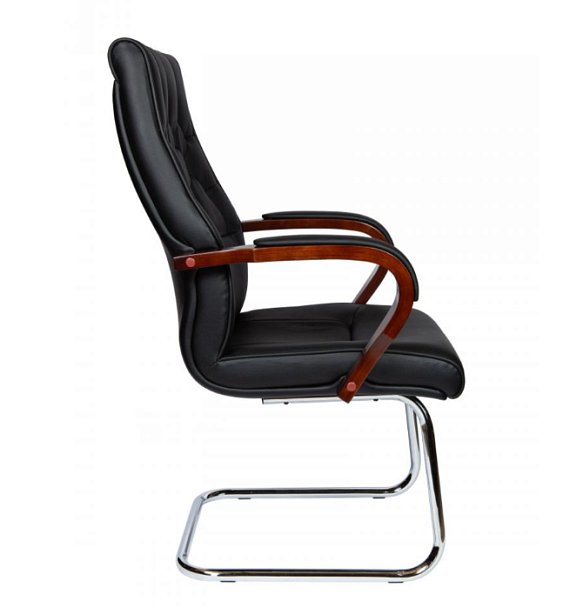 Кресло офисное Боттичелли CF / дерево / черная кожа - Вид 4