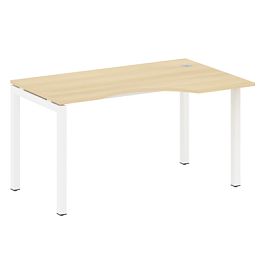 Metal System Quattro Стол криволинейный правый на П-образном м/к 50БП.СА-2 (R) Акация/Белый металл 1400*900*750 - Фото предпросмотра