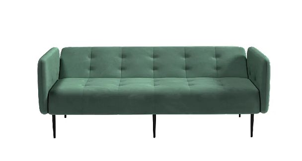 Monaco диван-кровать прямой с подлокотниками, трехместный, бархат зеленый 19 - Вид 3