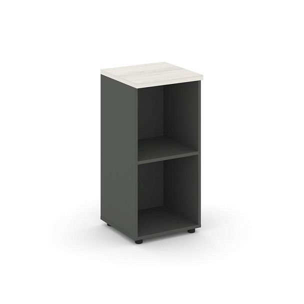 Стайл Проджект Стеллаж низкий узкий SN.STU.E-300 Антрацит/Дуб Наварра 400*400*833 - Вид 1