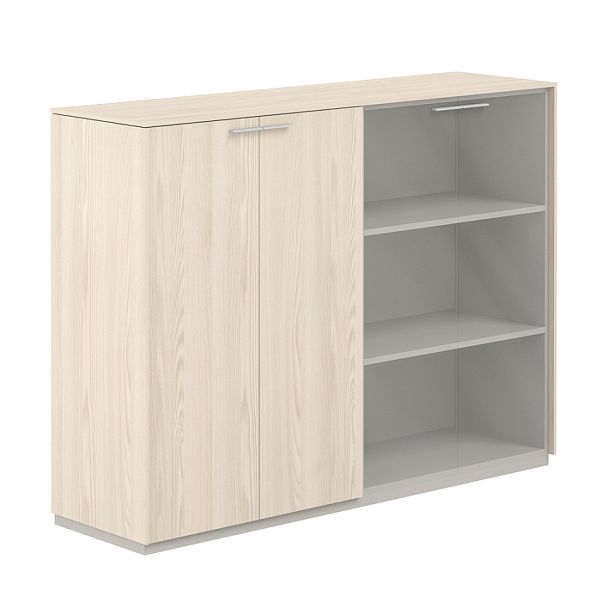 Шкаф средний + Шкаф средний со стеклом прозрачн., Atlas, GL, обвязка YN, фасады YN - Вид 1