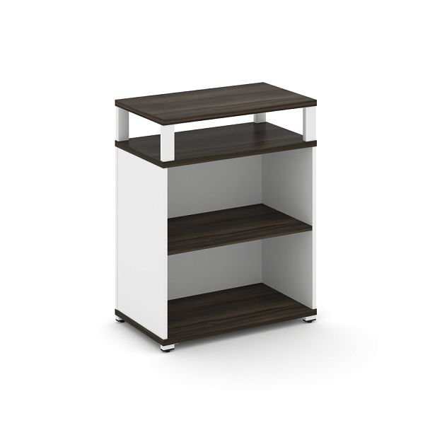 Concept Стеллаж опорный/приставной с верх. горизонтом  CN.SOPO-002 Дуб Мали/Белый Бриллиант/Металл Белый 720*420*917 - Вид 1