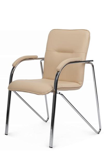 Стул Самба с мягкими подлокотниками SMB-01H Хром гальв. Бежевый - Вид 7