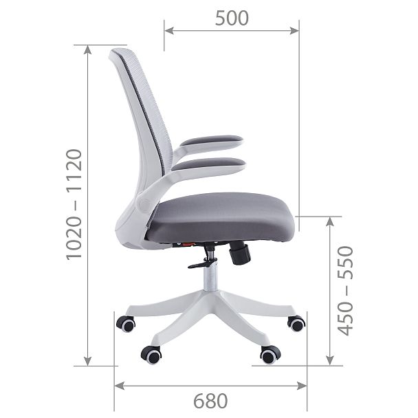 Кресло CHAIRMAN CH565, ткань/сетка, серый - Вид 8