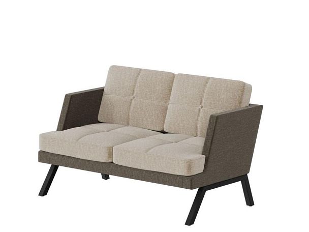 Aldo Диван двухместный с декором из пуговиц ALDB-02L Сан 03/Сан 06/Металл Черный 1430*875*890 - Вид 1