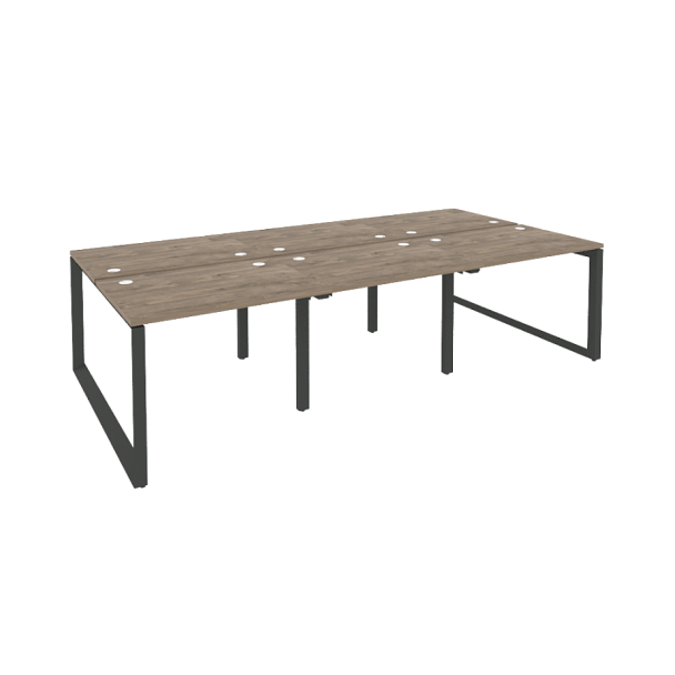Onix Рабочая станция на О-образном м/к O.MO-D.RS-6.1.7 Тиквуд темный/Антрацит металл 2940*1475*750 - Вид 1