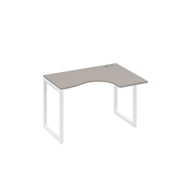 Стол 120 эргономичный правый Классика каркас QUATTRO A4 А4 Б4 032 БП мокко премиум / металлокаркас белый - Вид 1