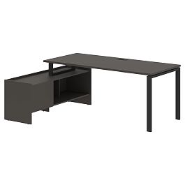 Стол с тумбой EUCT 19814 Мокко/Черный 1960х1400х750 EDIS - Фото предпросмотра