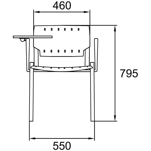 Конференц - стул Sigma c подлокотниками и столиком, зеленый - Вид 2