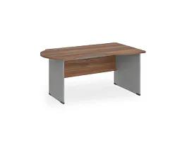 БЕРЛИН / BERLIN Стол асимметричный правый 1400х800х740 Орех Вармия/Серый - Фото предпросмотра