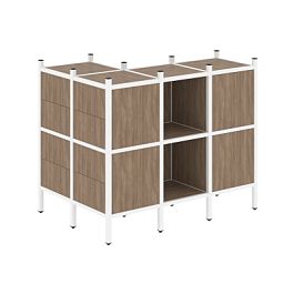 Loft Угловой внешний стеллаж наборный VR.L-51 Дуб аризона/Белый металл 862*1278*1047 - Фото предпросмотра