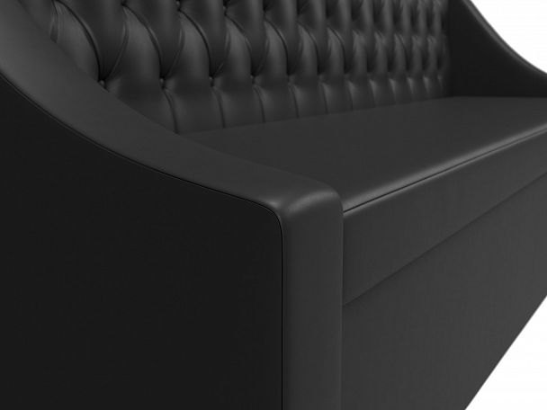 Кухонный прямой диван Мерлин (полностью экокожа черная) - Вид 4