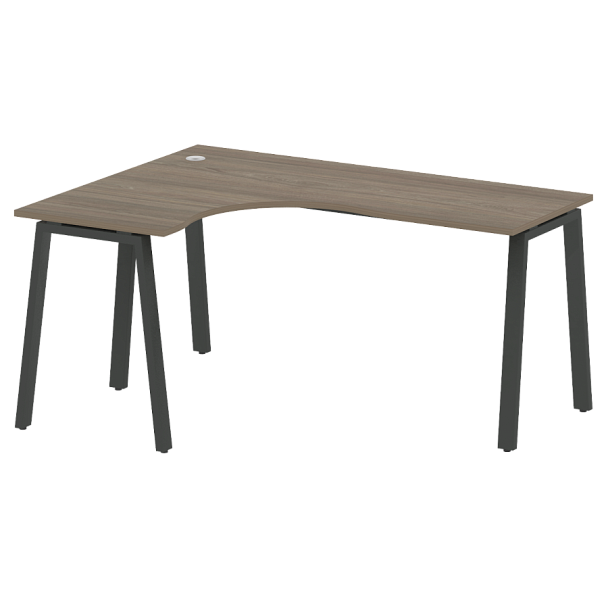 Metal System Стол криволинейный левый на А-образном м/к БА.СА-4 (L) Вяз/Антрацит металл 1600*1200*750 - Вид 1