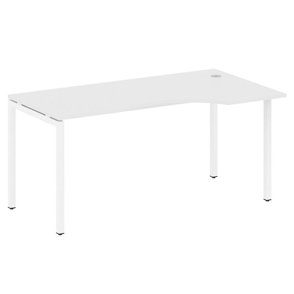 Metal System Quattro Стол криволинейный правый на П-образном м/к 40БП.СА-1 (R) Белый/Белый металл 1600*900*750 - Вид 1