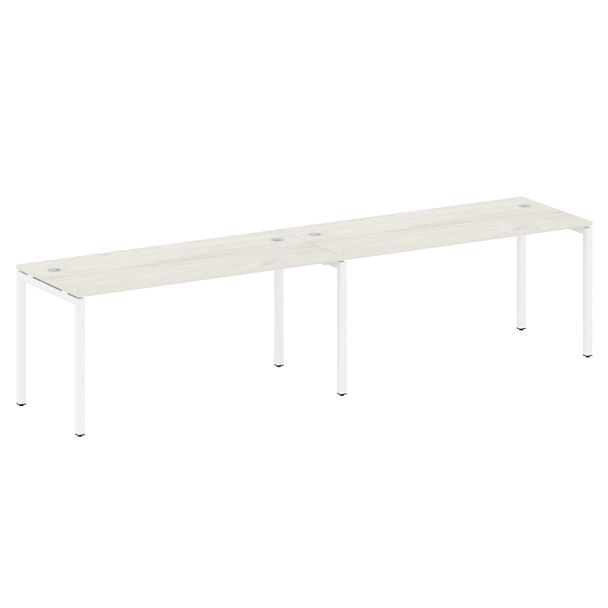 Metal System Quattro Р. ст. на 2 раб. места на П-образном м/к 40БП.СМ-2.4 Дуб наварра/Белый металл 3200*720*750 - Вид 1