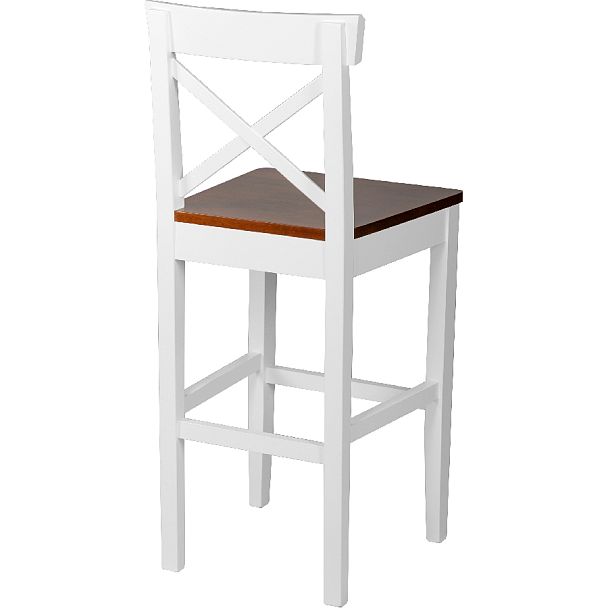 Комплект деревянных полубарных стульев с жестким сиденьем Бергольф Белый/Темный орех, 4 шт. - Вид 4