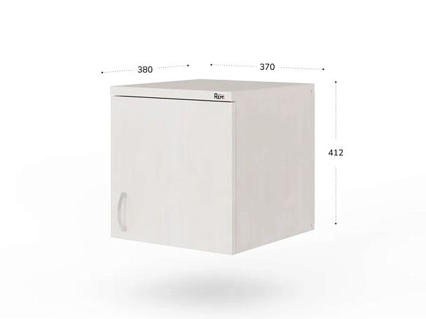 UNITY РАЗ-04 ДУБ МОЛОЧНЫЙ Антресоль закрытая узкая низкая 370х380х380 - Вид 2