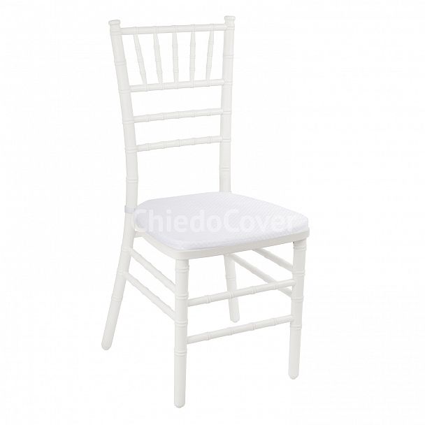 Стул Кьявари белый, деревянный, с белой подушкой - Вид 2