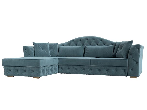 Диван угловой Артис левый угол Велюр бирюзовый - Вид 1