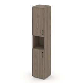 Стайл Проджект Шкаф высокий узкий SN.STU.E-107(L) Вяз Благородный/Черный Ручки 400*400*1982 - Фото предпросмотра