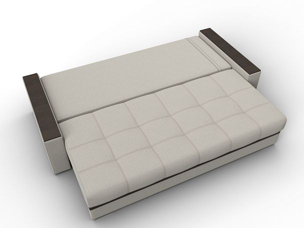 Диван прямой с декором Лига-096 НПБ Рогожка;Экокожа бежевый - Вид 8