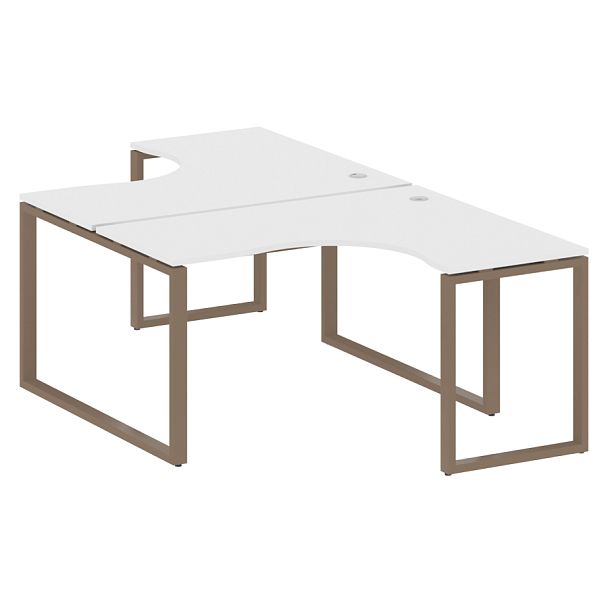 Metal System Р. ст. криволинейная на О-образном м/к БО.РАС-СА-2.3 Белый/Мокко металл 1400*2435*750 - Вид 1