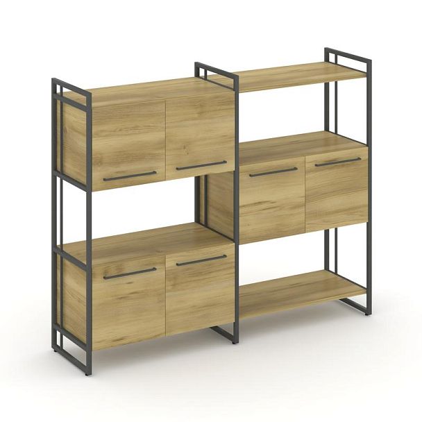 Rift Шкаф комбинированый RF.NS-004 Дуб Винченцо/Металл Антрацит 1576*396*1286 - Вид 1