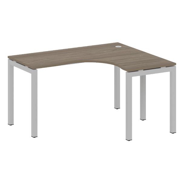 Metal System Quattro Стол криволинейный правый на П-образном м/к 50БП.СА-3 (R) Вяз/Серый металл 1400*1200*750 - Вид 1