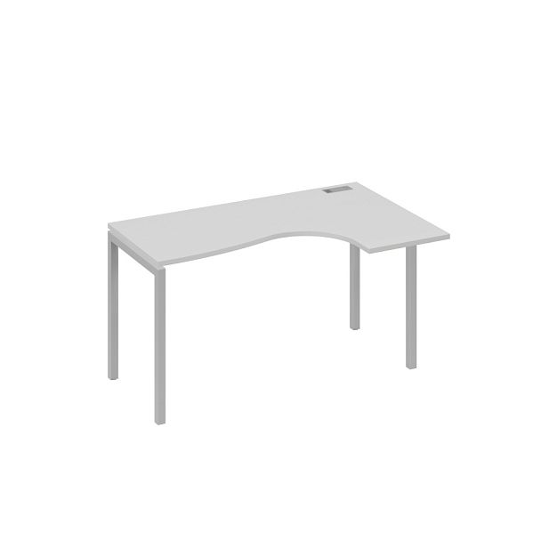 Стол эргономичный правый "Классика" на металлокаркасе DUE A4 А4 Б2 034 БП серый / металлокаркас серый - Вид 1