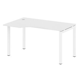 Metal System Quattro Стол криволинейный левый на П-образном м/к 50БП.СА-2 (L) Белый/Белый металл 1400*900*750 - Фото предпросмотра