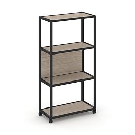 Shelf Mobile Стеллаж 4 уровня 1 секция VR.LT-STK-402.12 Дуб Аттик/Металл Черный 1200*400*1523 - Фото предпросмотра