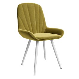 Стул ЮККИ Основание №1 Конус Белое Вельвет Желтый - Фото предпросмотра