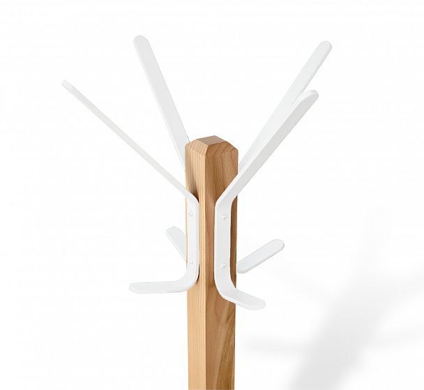 Вешалка Sheffilton Альберо SHT-CR20 напольная прозрачный лак/белый муар - Вид 4