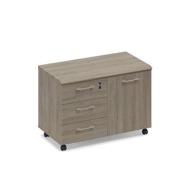 Тумба для оргтехники (топ МДФ) Time metal МР 261 МП/ВЛ/ВЛ вяз либерти - Вид 1