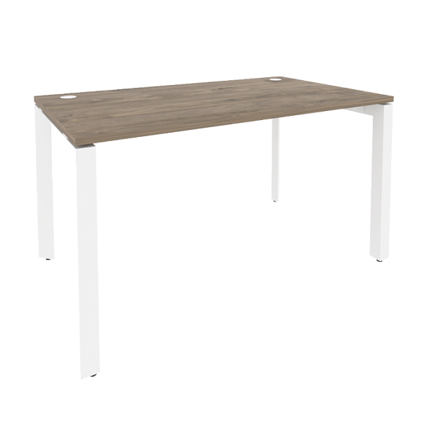 Onix Стол рабочий на П-образном м/к O.MP-SP-3.8 Тиквуд темный/Белый металл 1380*800*750 - Вид 1