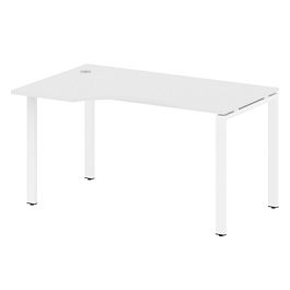 Metal System Стол криволинейный левый на П-образном м/к БП.СА-2 (L) Белый/Белый металл 1400*900*750 - Фото предпросмотра