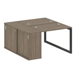 Metal System Quattro Р. ст. с шкафом-купе на О-образном м/к 50БО.РС-СШК-1.1 Т Вяз/Антрацит металл 1410*1475*750 - Фото предпросмотра